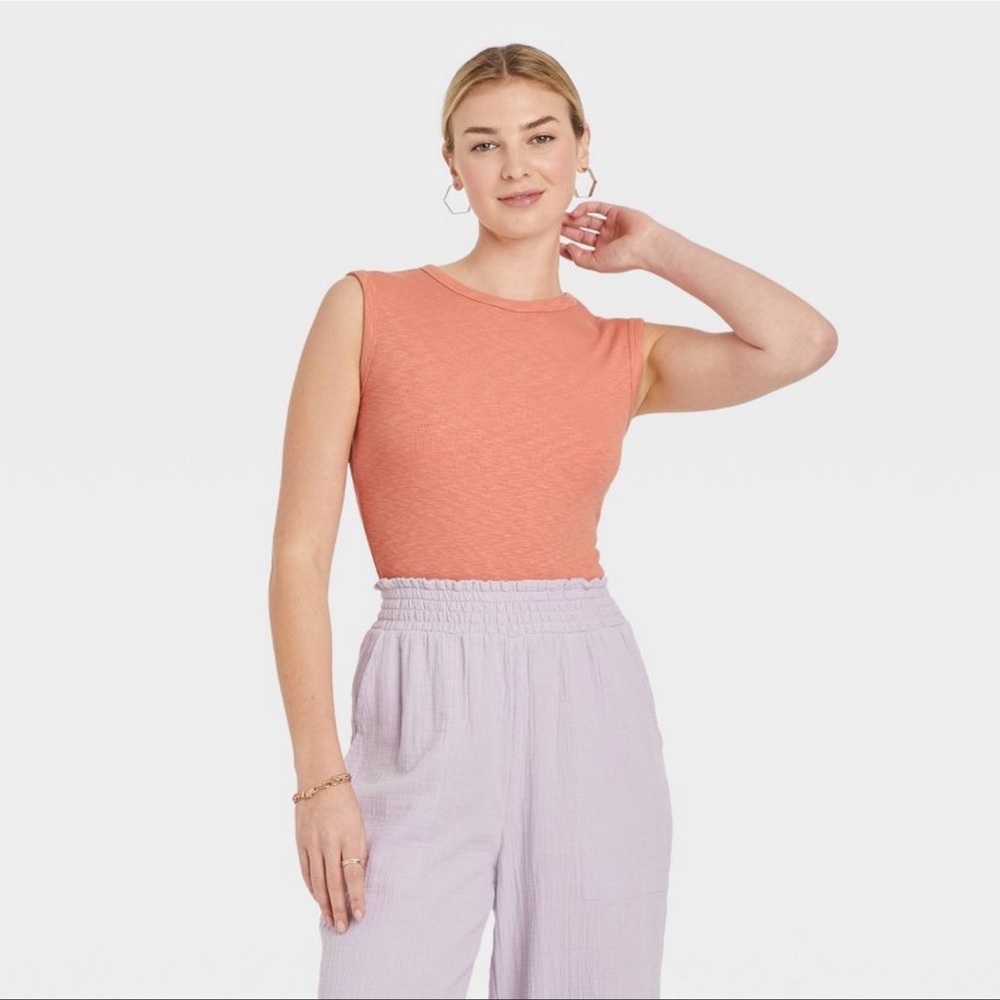 Burnt orange ribbed bodysuit